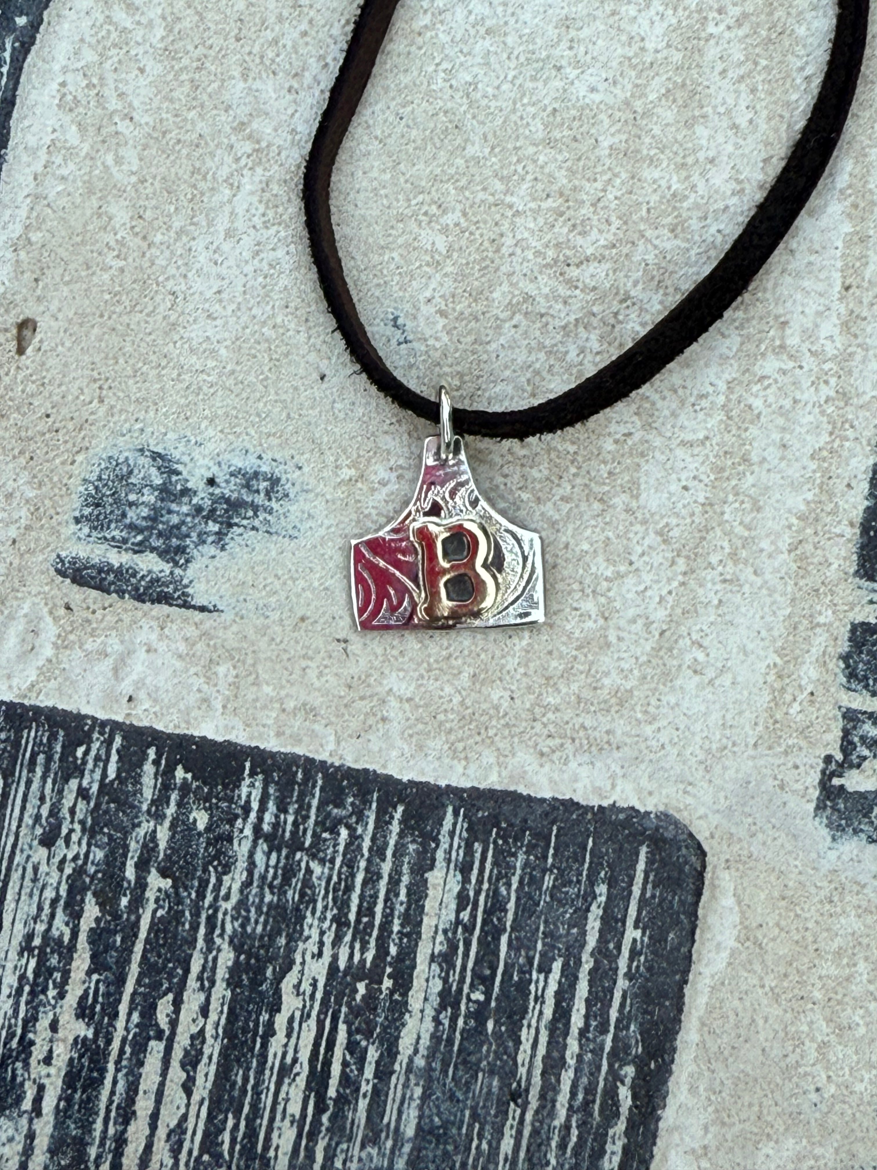 Scrolled Initial Cattle Tag