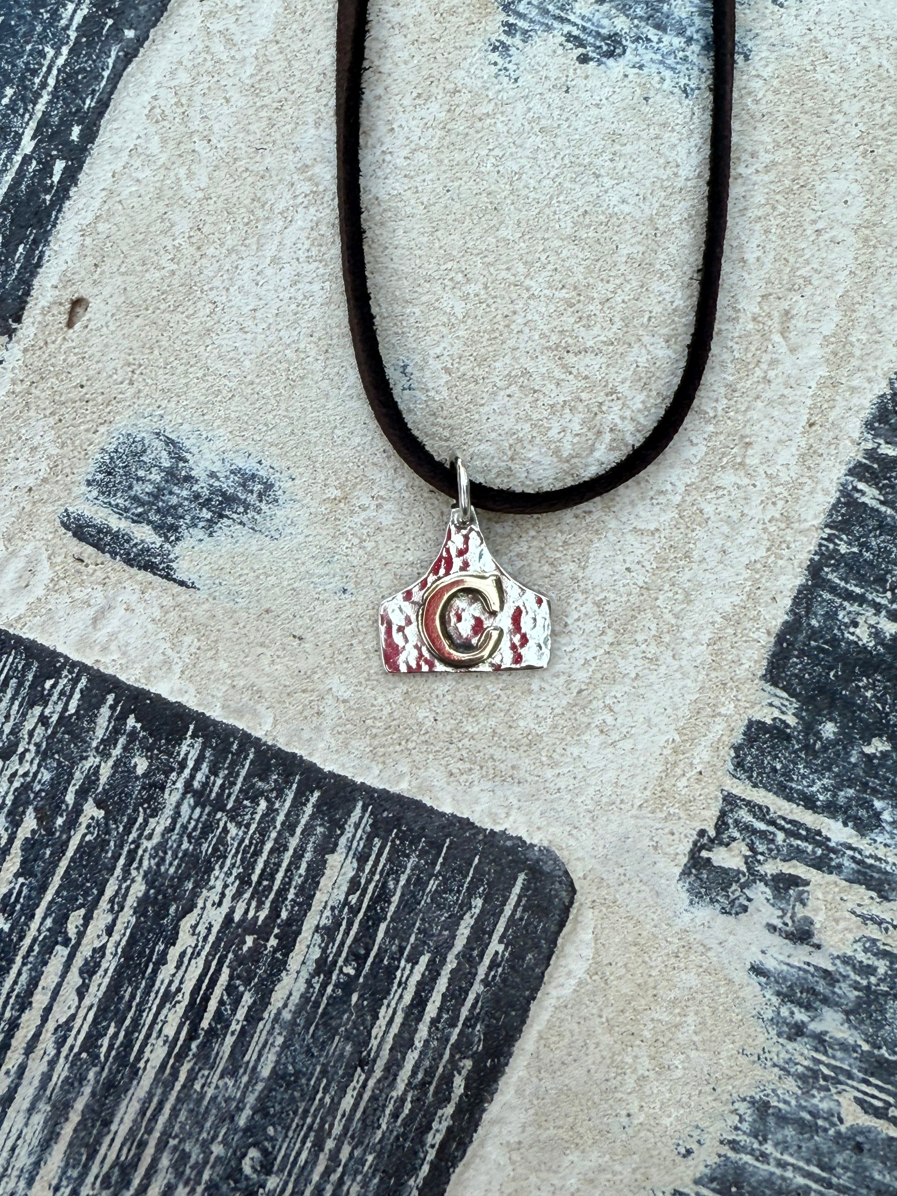 Hammered Initial Cattle Tag