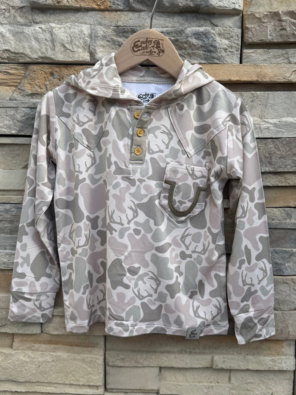 The Cade- Camouflage Henley Pullover