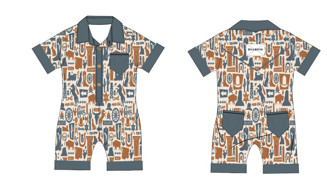 Wild & Western Romper-PRE ORDER
